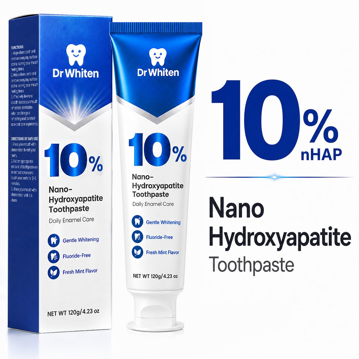 DrWhiten Safe Whitening Toothpaste tube and box - Daily Enamel Care