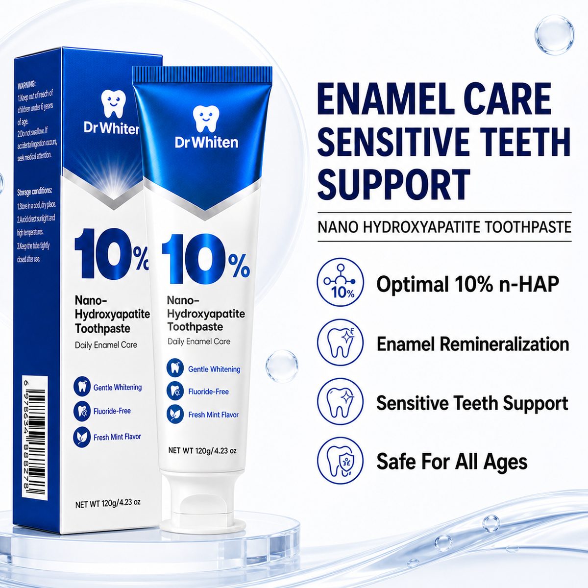 DrWhiten Safe Whitening Toothpaste enamel care benefits