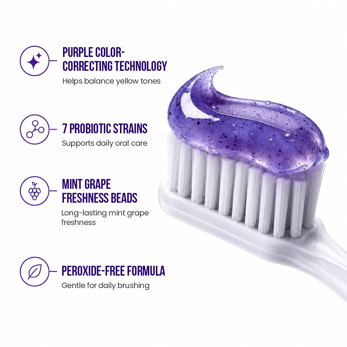 DrWhiten Probiotic Brightening Toothpaste product detail - peroxide-free deep whitening